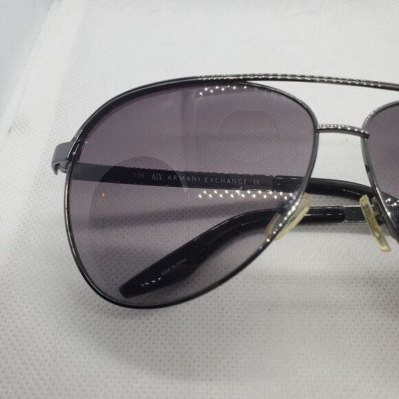 Armani Exchange Gray & Black Aviator Sunglasses & Case - Picture 4 of 15